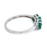 Anillo de esmeralda en plata 925.