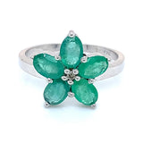 Anillo de esmeralda en plata 925.