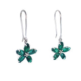 Aretes de esmeralda en plata 925.
