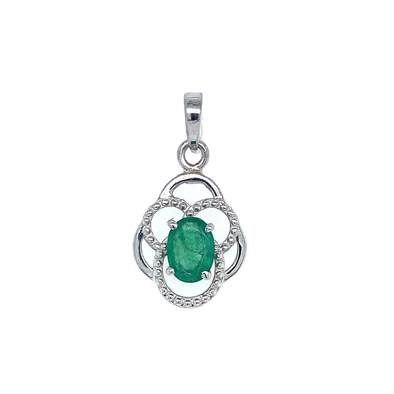 Dije de esmeralda en plata 925.
