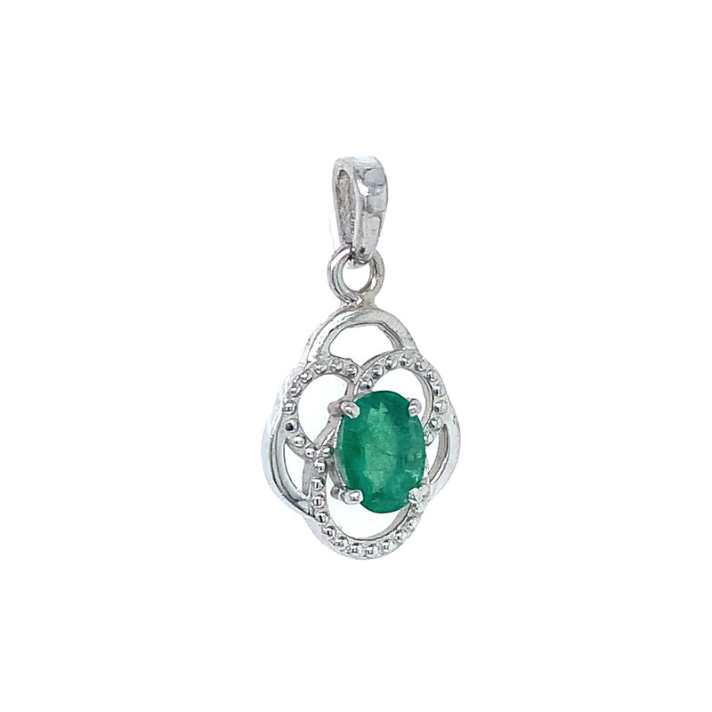 Dije de esmeralda en plata 925.