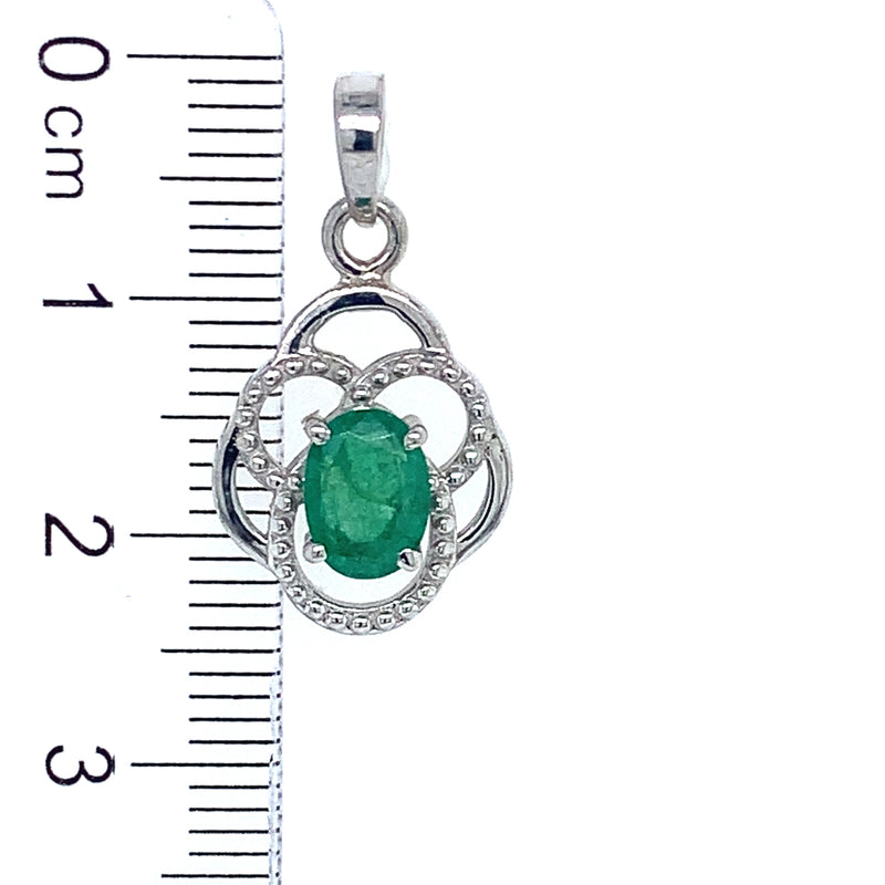 Dije de esmeralda en plata 925.