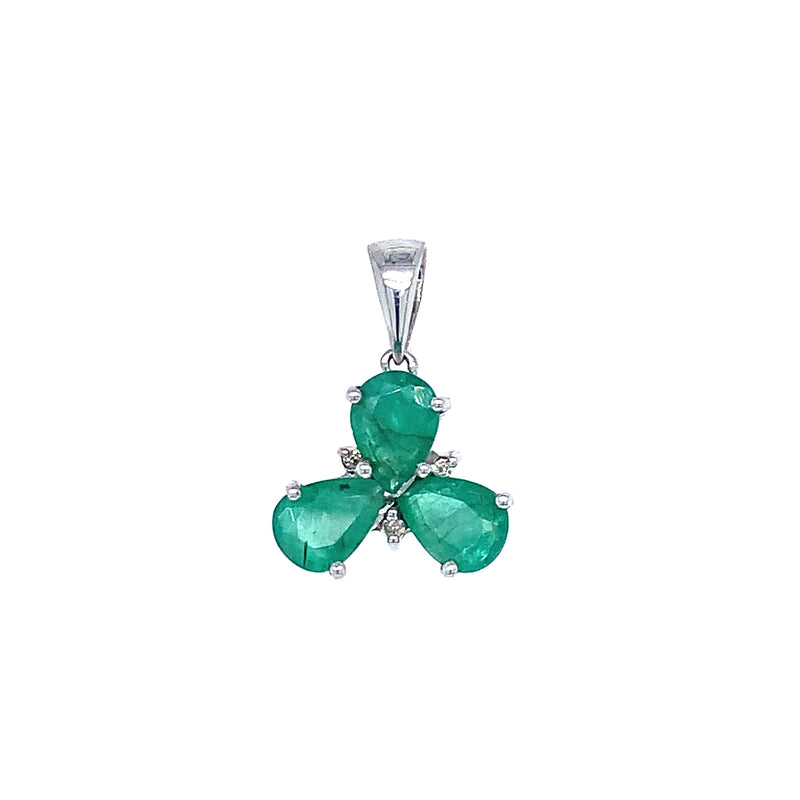 Dije de esmeralda en plata 925.
