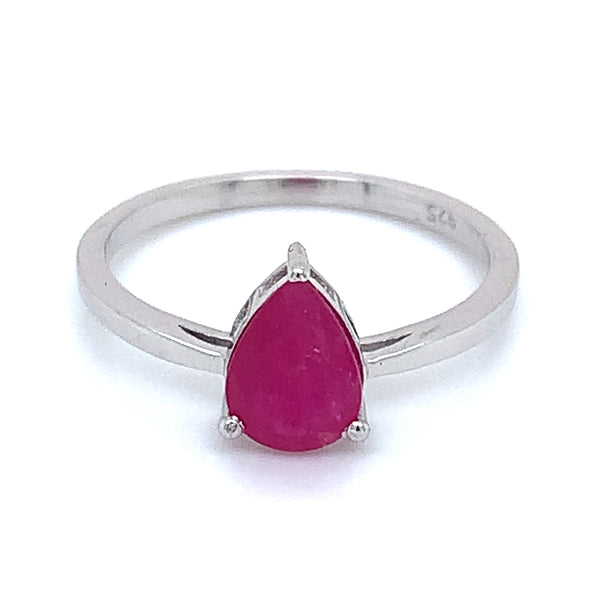 Anillo de rubí en plata 925