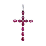 Dije (cruz) de rubí en plata 925