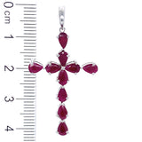 Dije (cruz) de rubí en plata 925
