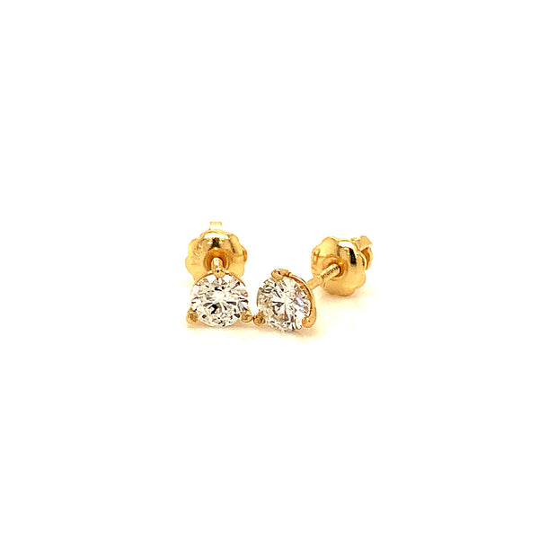 (LD) Aretes de diamantes en oro amarillo 14kt.