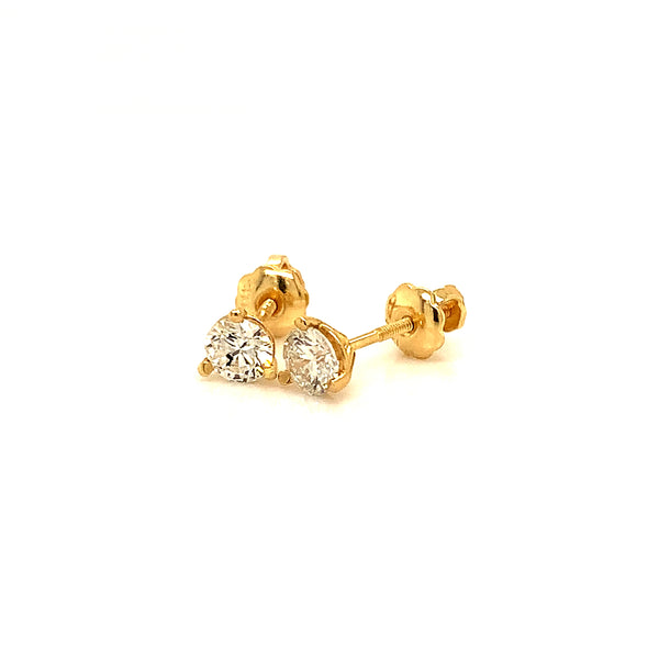 (LD) Aretes de diamantes en oro amarillo 14kt.