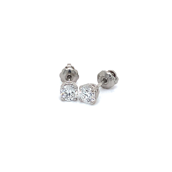 (LD) Aretes de diamantes en oro blanco 14kt.