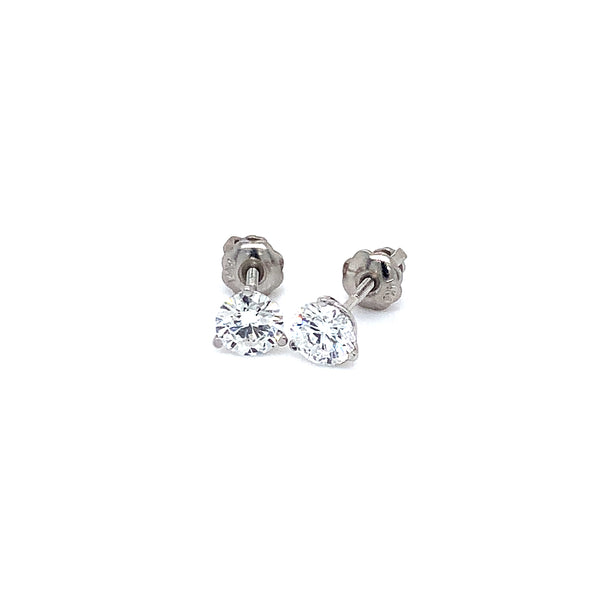 (LD) Aretes de diamantes en oro blanco 14kt.