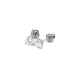 (LD) Aretes de diamantes en oro blanco 14kt.