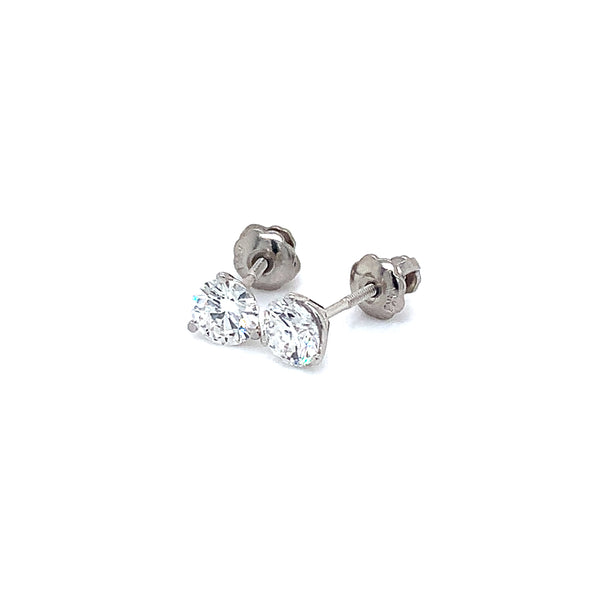 (LD) Aretes de diamantes en oro blanco 14kt.