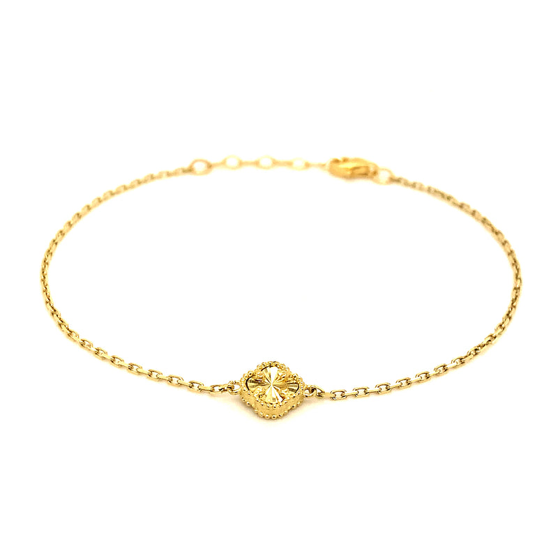 Pulsera (trébol dorado) en oro amarillo 10kt. 20cm