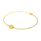Pulsera (trébol dorado) en oro amarillo 10kt. 20cm
