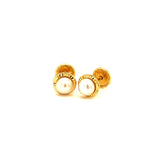 Aretes (perla) para bebés en oro amarillo 10kt