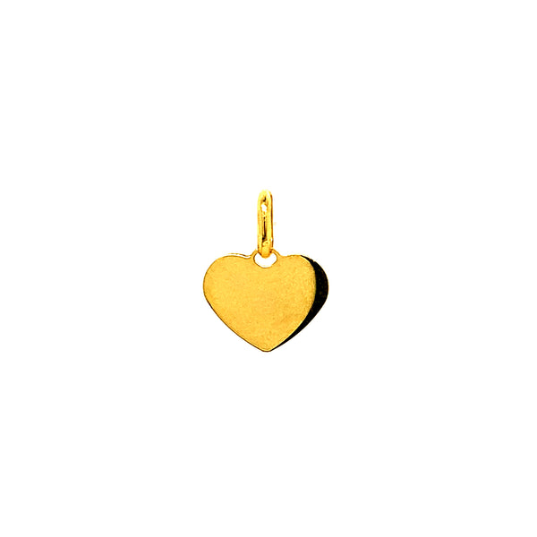 Dije (corazón grabable) en oro amarillo 10kt.