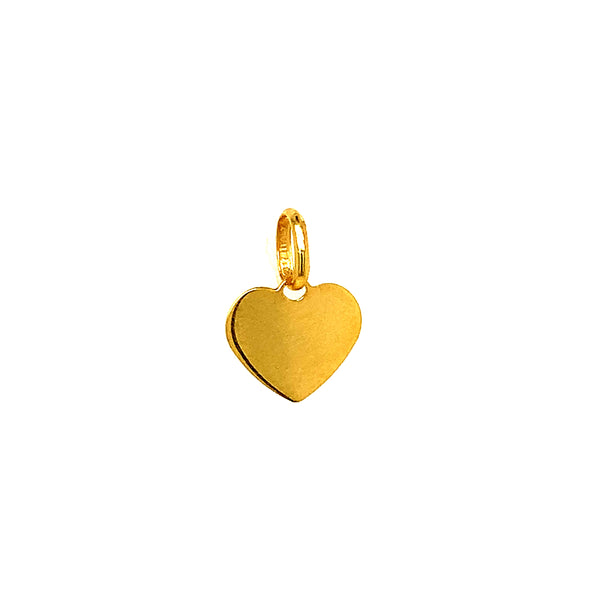 Dije (corazón grabable) en oro amarillo 10kt.