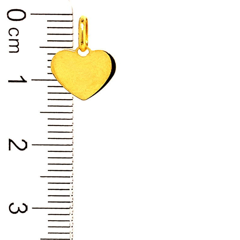 Dije (corazón grabable) en oro amarillo 10kt.