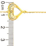 Pulsera (corazón) en oro amarillo 10kt. 18CM-19CM