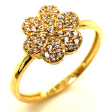 Anillo (flor) en oro amarillo 10kt.