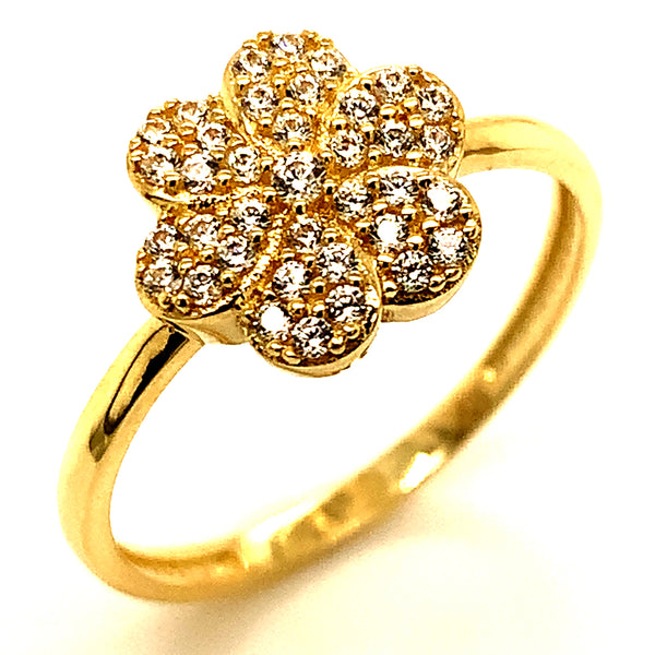 Anillo (flor) en oro amarillo 10kt.