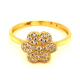 Anillo (flor) en oro amarillo 10kt.
