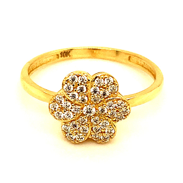 Anillo (flor) en oro amarillo 10kt.