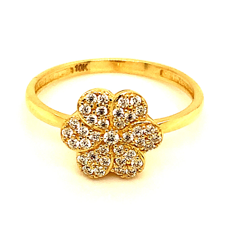 Anillo (flor) en oro amarillo 10kt.