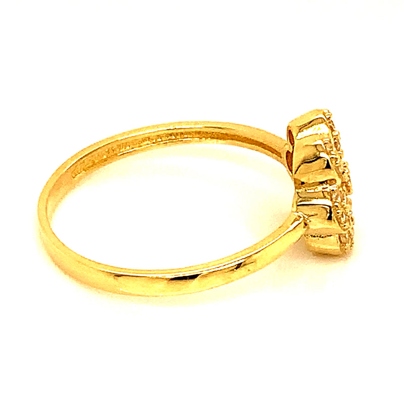 Anillo (flor) en oro amarillo 10kt.
