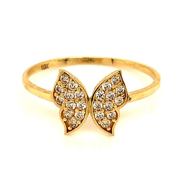Anillo (mariposa) en oro amarillo 10kt.