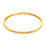 Pulsera (circones) en oro amarillo 10kt.