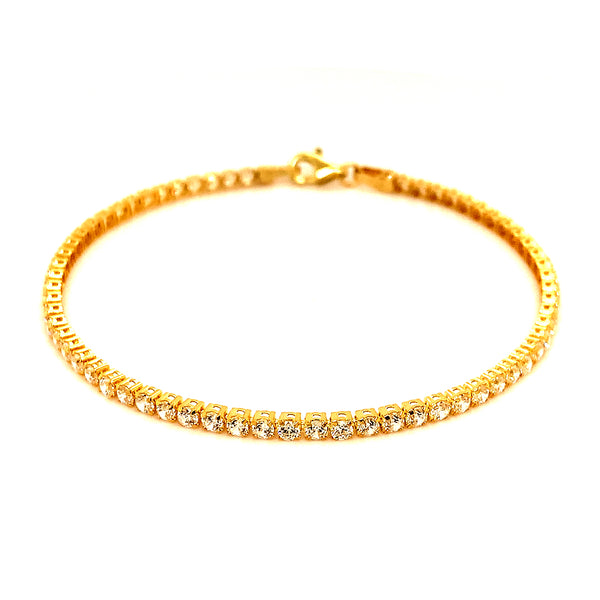 Pulsera (circones) en oro amarillo 10kt.