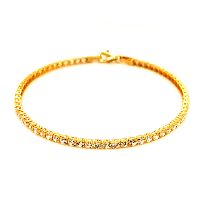 Pulsera (circones) en oro amarillo 10kt.