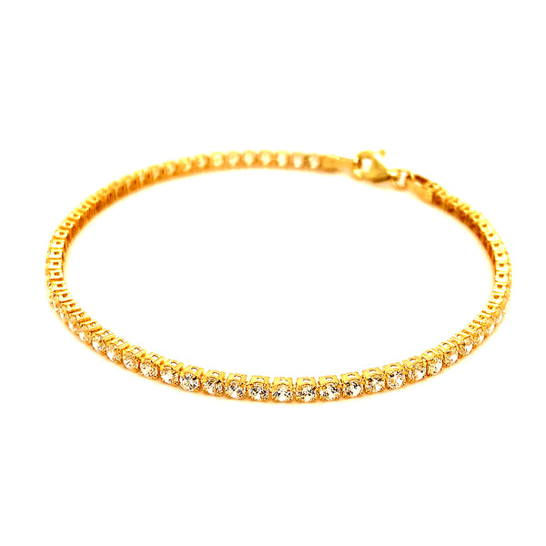 Pulsera (circones) en oro amarillo 10kt.