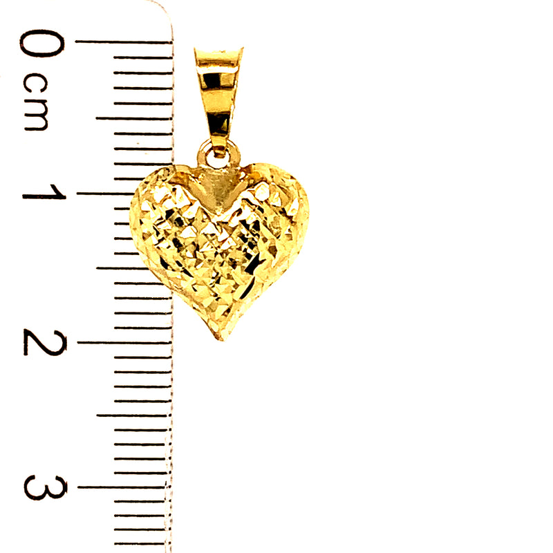 Dije (corazón) en oro amarillo 10k