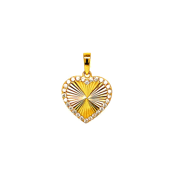 Dije (corazón) con circones en oro amarillo 10k