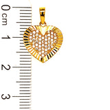 Dije (corazón) con circones en oro amarillo 10k