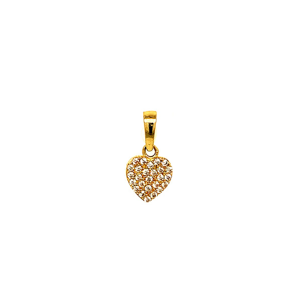 Dije (corazón) con circones en oro amarillo 10k