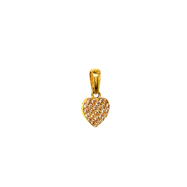 Dije (corazón) con circones en oro amarillo 10k