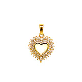 Dije (corazón) con circones en oro amarillo 10k