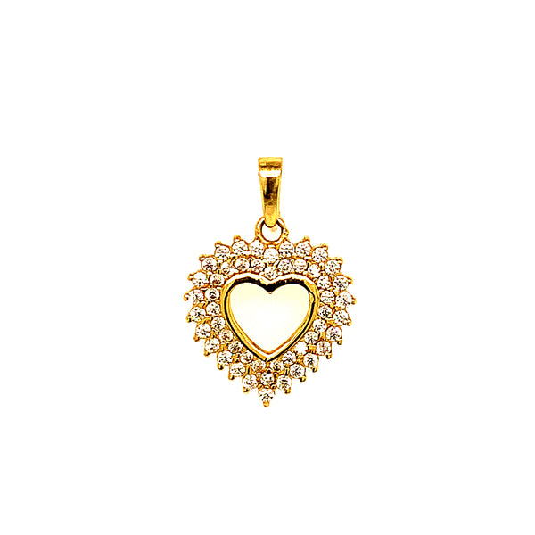 Dije (corazón) con circones en oro amarillo 10k