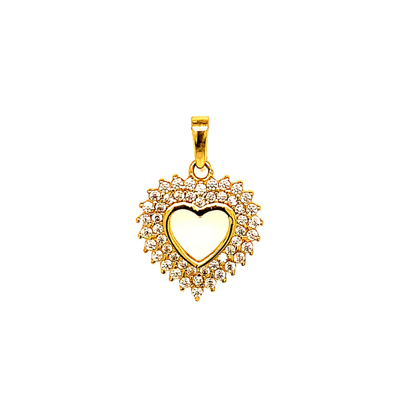Dije (corazón) con circones en oro amarillo 10k