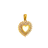 Dije (corazón) con circones en oro amarillo 10k