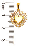 Dije (corazón) con circones en oro amarillo 10k