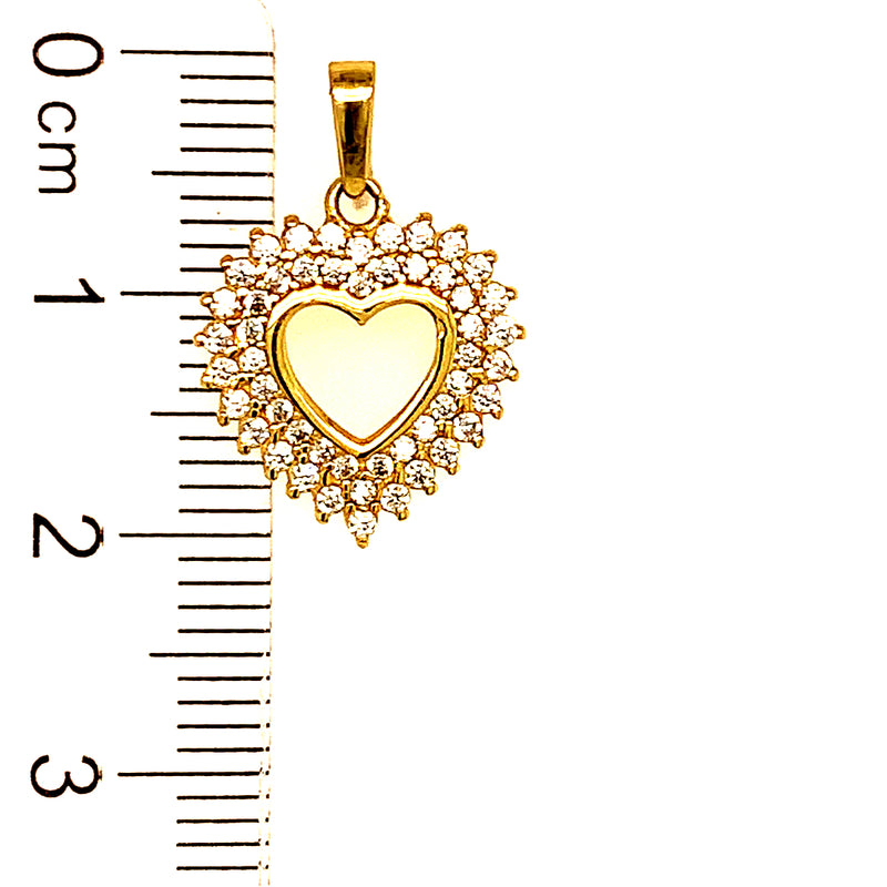 Dije (corazón) con circones en oro amarillo 10k