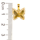 Dije (mariposa) con circones en oro amarillo 10k
