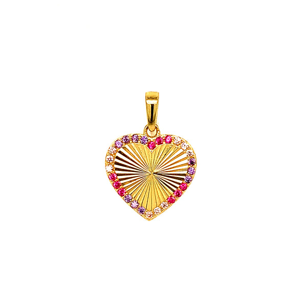 Dije (corazón) con circones en oro amarillo 10k