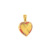 Dije (corazón) con circones en oro amarillo 10k