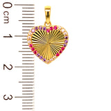 Dije (corazón) con circones en oro amarillo 10k