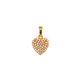 Dije (corazón) con circones en oro amarillo 10k